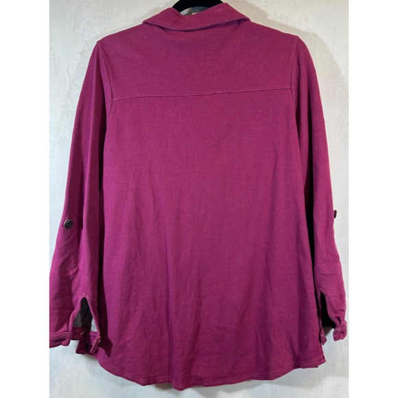SOFT SURROUNDINGS Mixed Button Long Sleeve Tunic Size M Lined Pink/Purple E7 - Picture 5 of 7